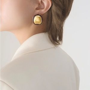 24K Gold Statement Earrings*Bold Earrings*Enamel earring*Waterproof*Tarnish Free